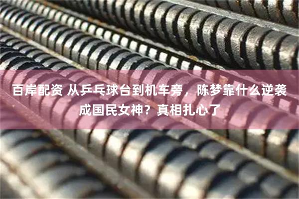 百岸配资 从乒乓球台到机车旁，陈梦靠什么逆袭成国民女神？真相扎心了